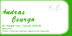 andras csurgo business card